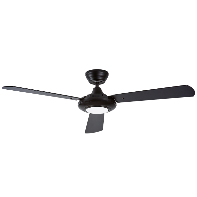 Metal Ceiling Fan with 3 MDF Black and Brown (FCF091 BLACK)