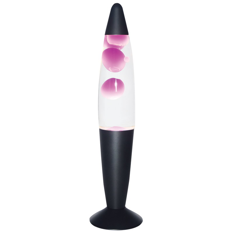 Lava Lamp with Matt Black Base (TL111 PINK / CLEAR)