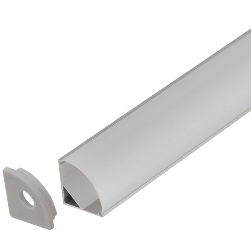Silver Corner Aluminium Profile with PC Cover (HVS422 CORNER 2M & HVS417 CORNER 3M)