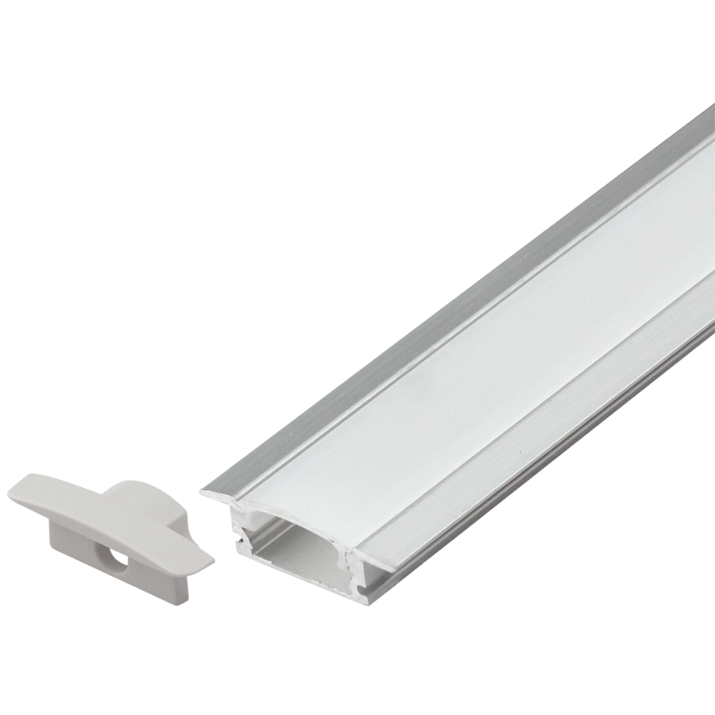 Silver Recessed Aluminium Profile with PC Cover (HVS421 RECESS 2M & HVS416 RECESS 3M)