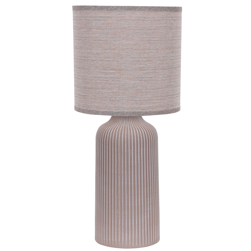 Ceramic Base with Cream Fabric Shade (TL837 BROWN)