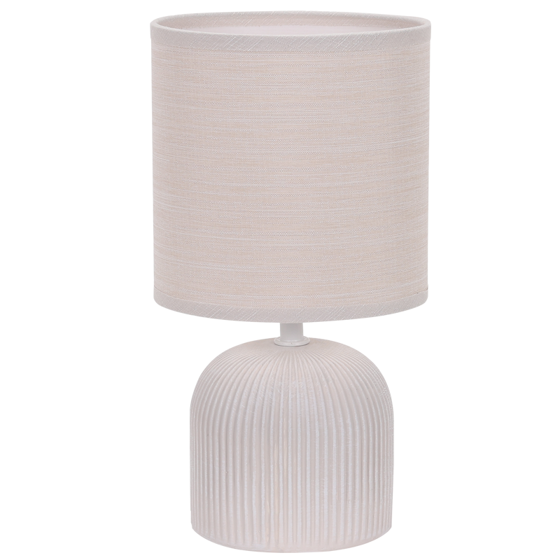 Ribbed Ceramic Base with Fabric Shade (TL832 BEIGE)