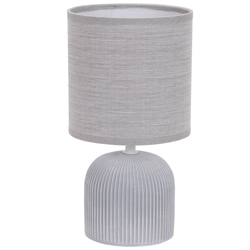 Ribbed Ceramic Base with Fabric Shade (TL831 GREY)