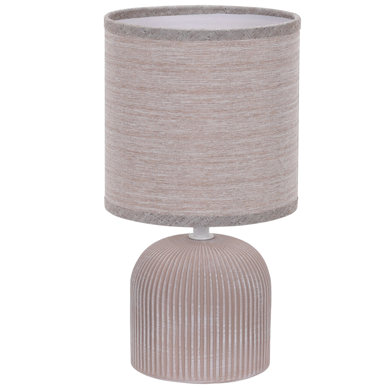 Ribbed Ceramic Base with Fabric Shade (TL830 BROWN)