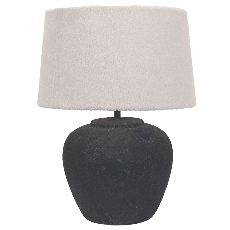 Ceramic Base with Cream Fabric Shade (TL836 BLACK)