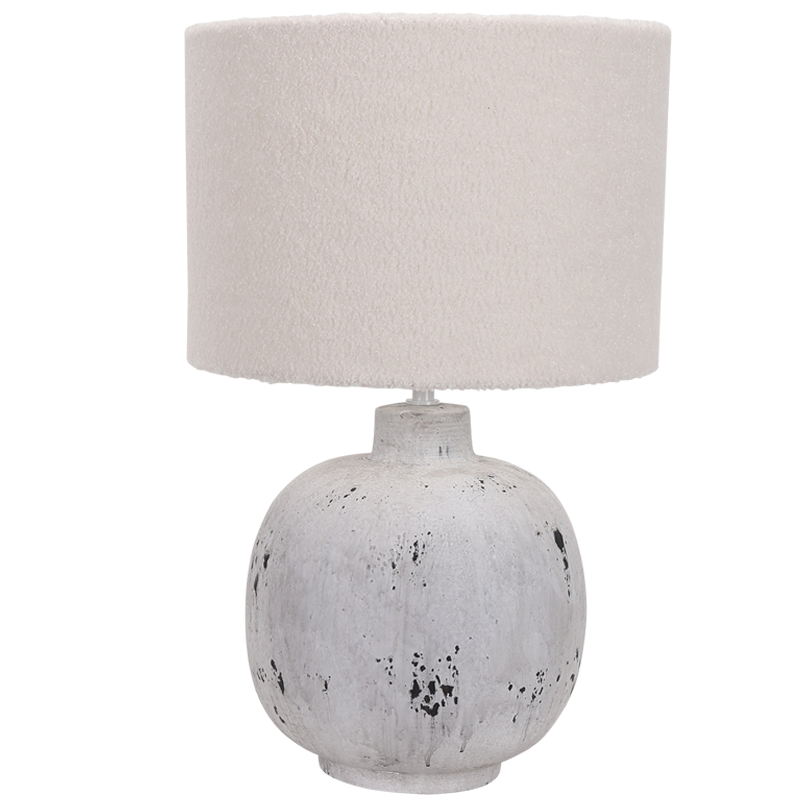 Ceramic Base with Cream Fabric Shade (TL829 GREY STONE)