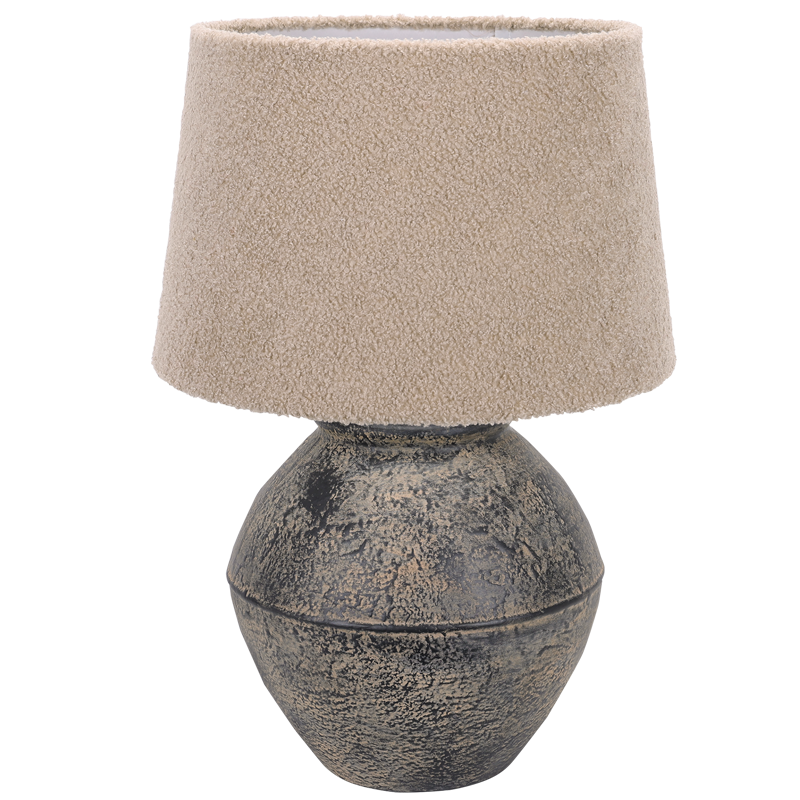 Ceramic Base with Beige Fabric Shade (TL828 BURNT AMBER)