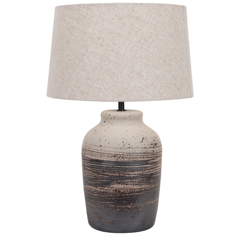 Ceramic Base with Hessian Colour Fabric Shade (TL826 STONE)