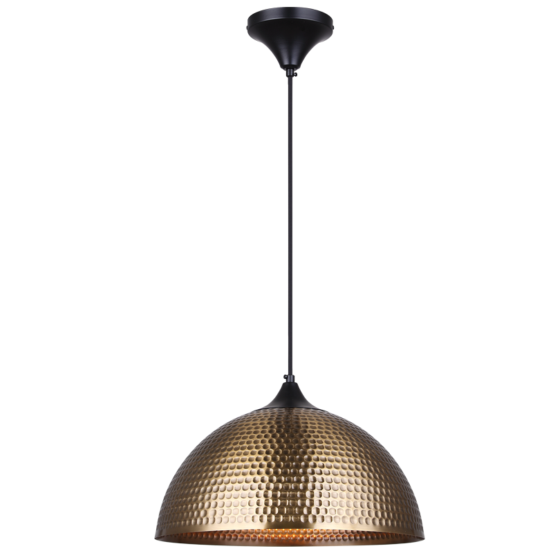 Metal Pendant with Hammered Metal Dome (PEN935 BK/AQ)