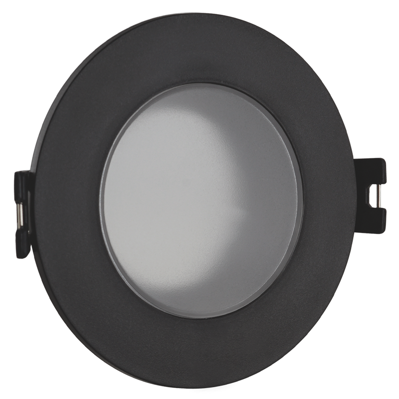 Polycarbonate Down Light with Clear Cover, Straight, IP65 (DL145 BLACK)