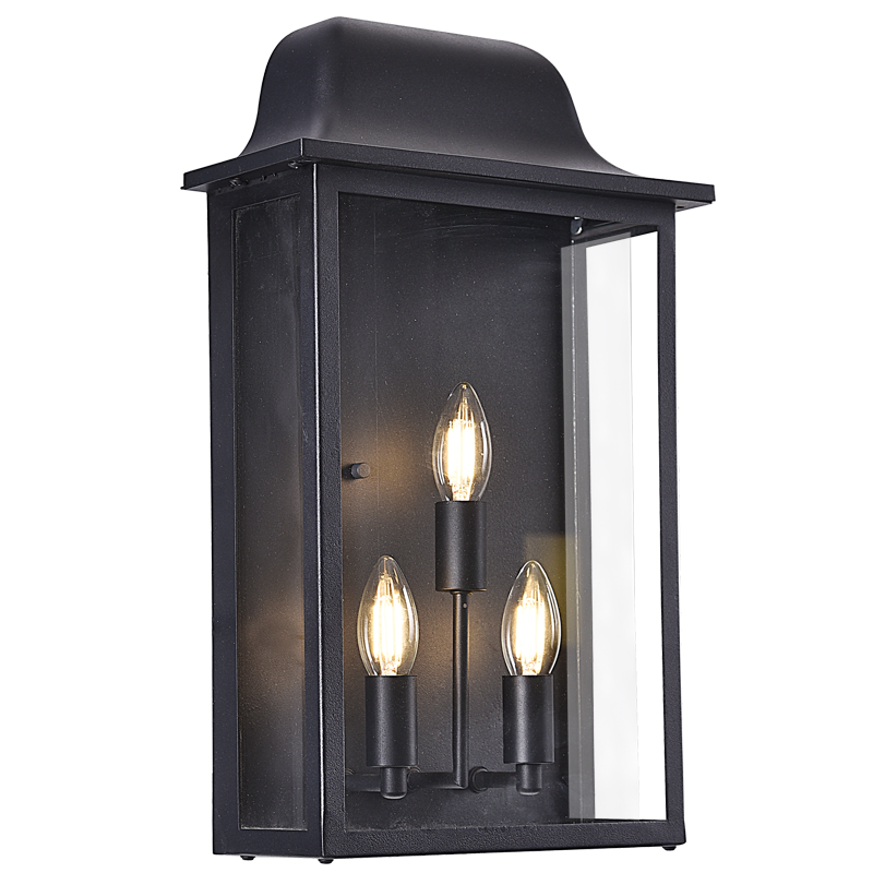 Metal, Aluminium and Clear Glass, IP54 (L582 BLACK)