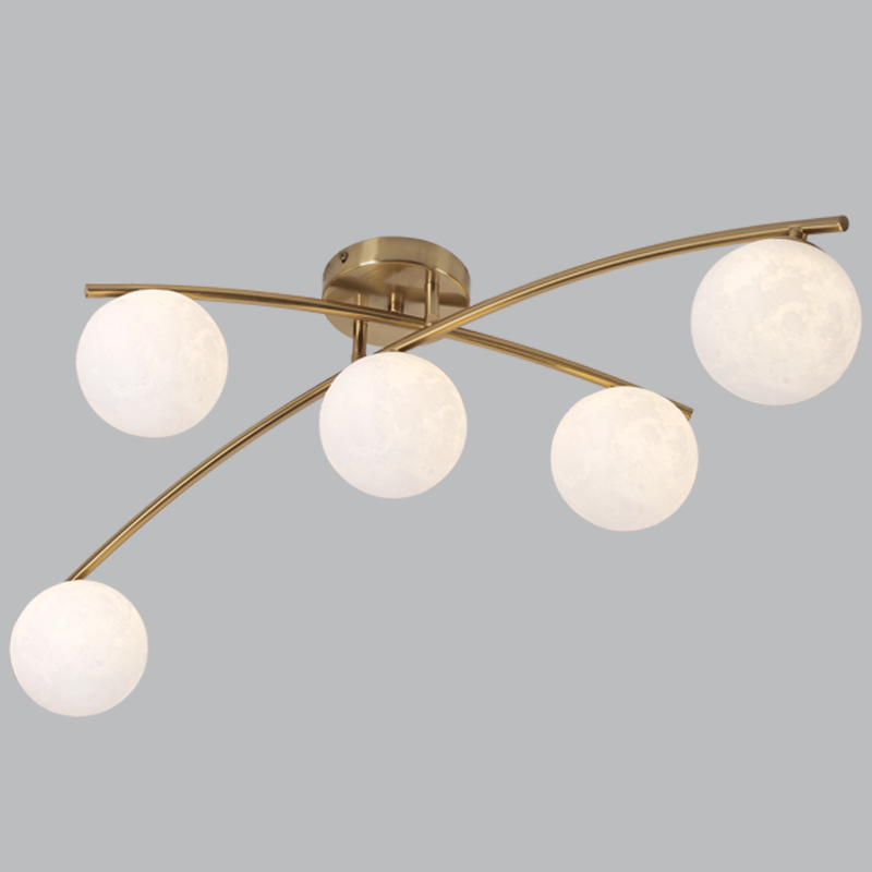 Metal and Plastic Ceiling Fitting with Moveable Arms (CF608/5 SATIN BRASS)