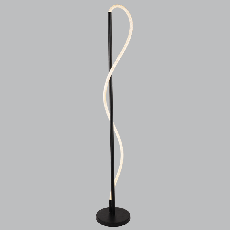 LED, Metal and Acrylic Floor Lamp with Flexible Woven Tubing (SL428 BLACK)