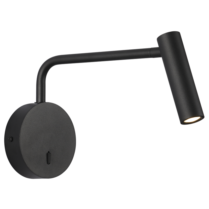 Aluminium and Iron Wall Bracket with Moveable Arm and Head (WB377 SAND BLACK)