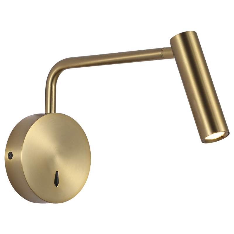 Aluminium and Iron Wall Bracket with Moveable Arm and Head (WB379 GOLD)