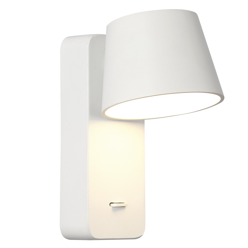 Aluminium, Iron and Acrylic Wall Bracket with Moveable Head (WB382 WHITE)