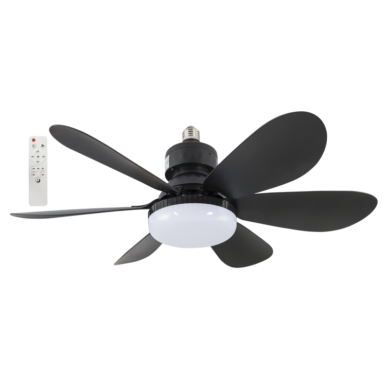 Mini Plastic Ceiling Fan with Light and Remote Control (FCF104 BLACK)