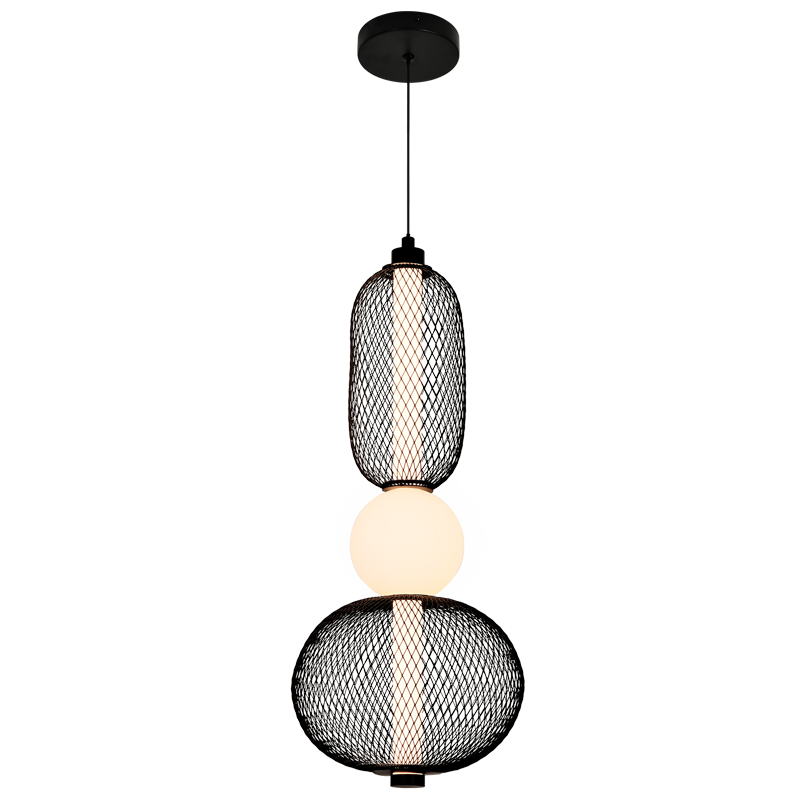 Iron and Acrylic LED Pendant (PEN149 SAND BLACK)