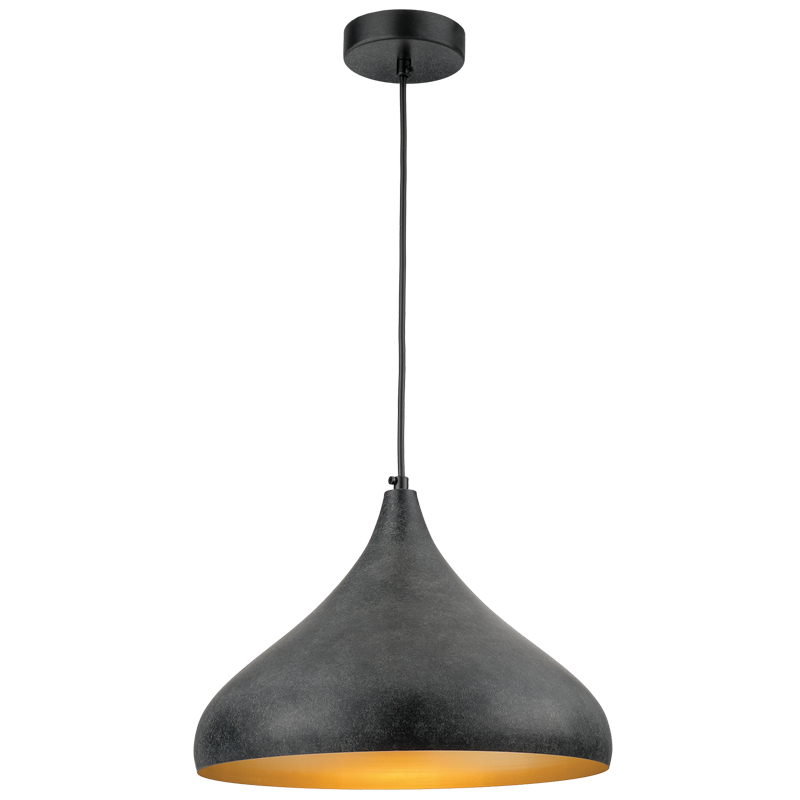 Metal Pendant with Gold Inner (PEN888 BLACK RUF)