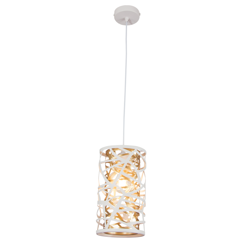Metal Pendant with Inner Gold Metal Frame (PEN145 MATT WHITE)