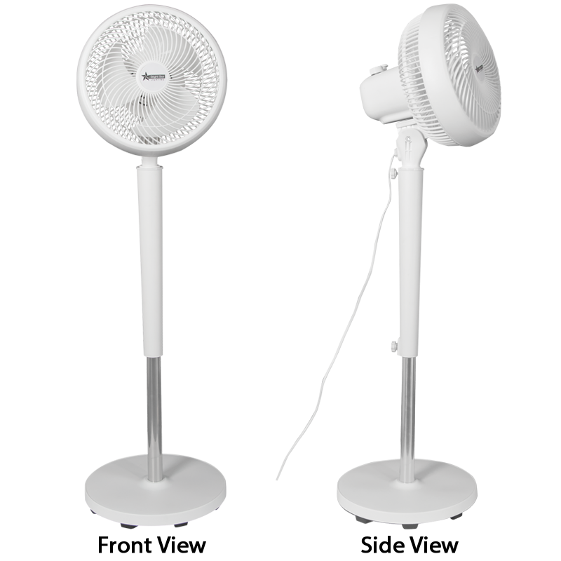 10” (25.4cm) Floor Fan, 3 Speed Control (FAN027 WHITE)