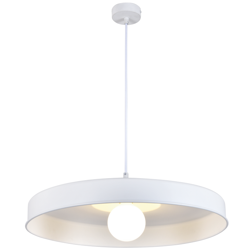 White Metal Cord Pendant with White Inner (PEN099 WHITE)