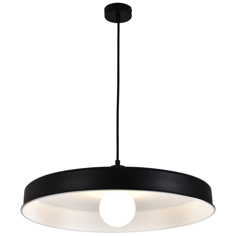Black Metal Cord Pendant with White Inner (PEN099 BLACK)