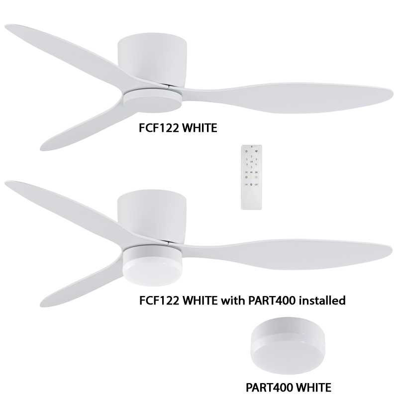 White Fan with White ABS Blades (FCF122 WHITE)