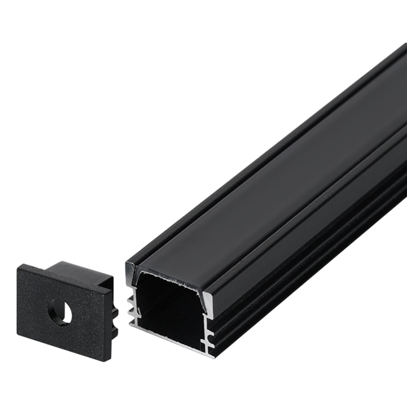 Black Surface Aluminium Profile with PC Cover (HVS433 BLACK SURFACE 3M)