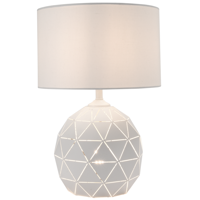 Metal Table Lamp with Fabric Shade (TL100 WHITE)