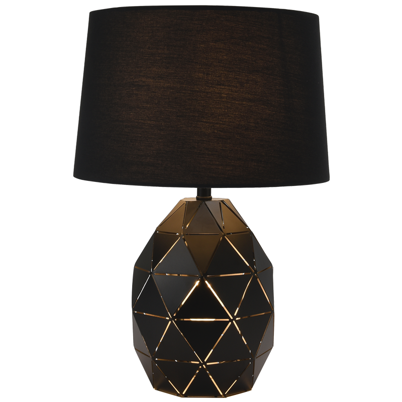 Metal Table Lamp with Fabric Shade (TL099 BLACK)