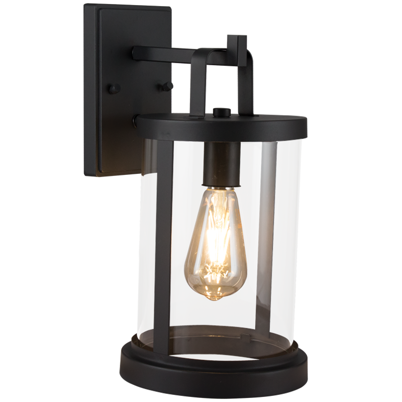 Metal with Clear Glass, IP44 (L623 BLACK)