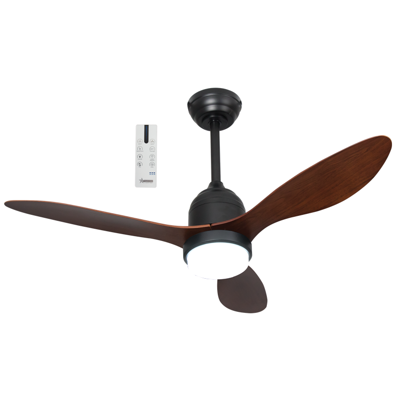 Colour: Black with Dark Wood Grain Finish Blades (FCF124 OUTDOOR DARK WOOD)