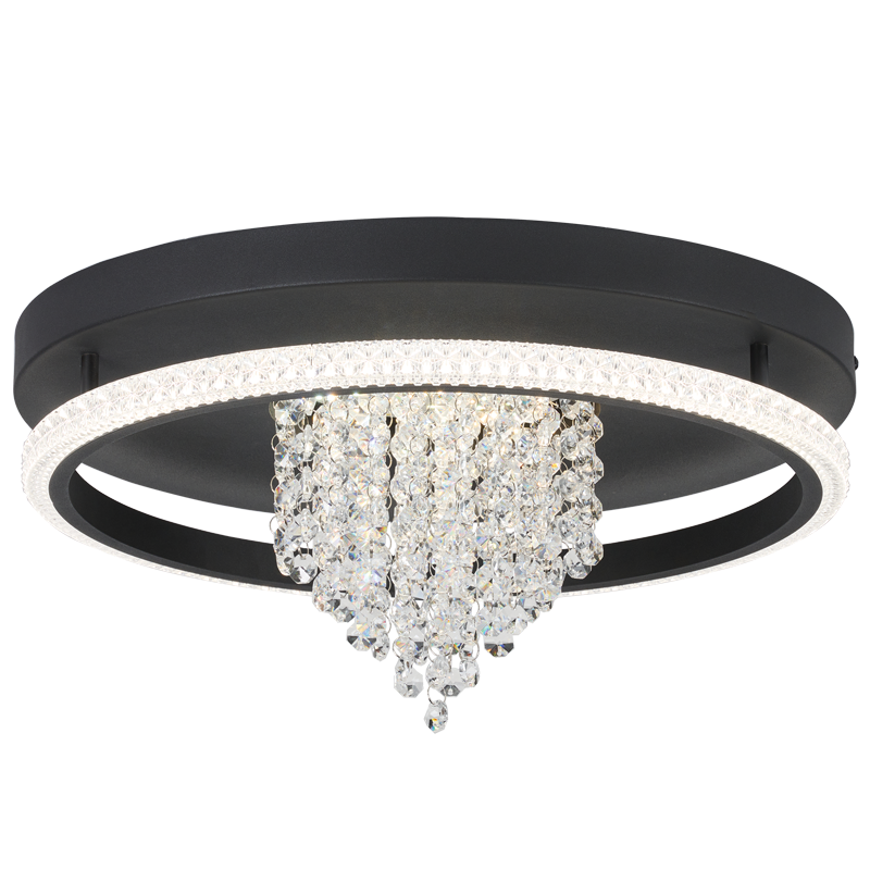 Aluminium, Iron, PC and Crystal Ceiling Fitting (CF486 BK CCT)