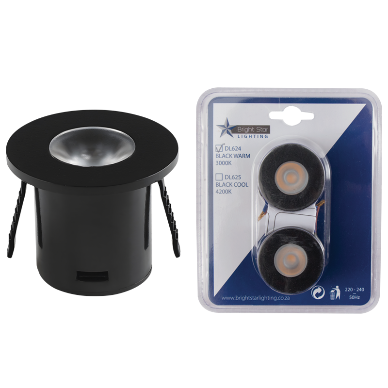 Black Circular LED Star Light, IP20 (DL624 BK WARM)