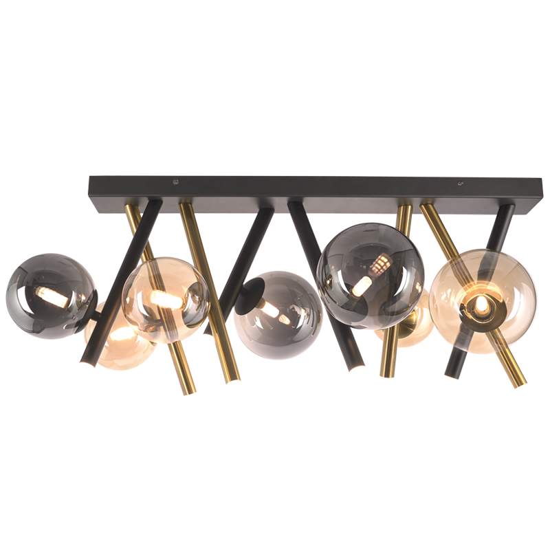 Metal and Glass Ceiling Fitting (CF485 BK/GD)
