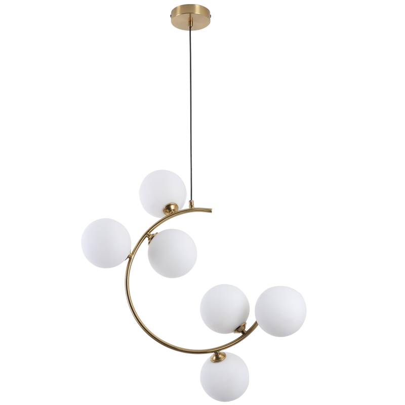 Metal Pendant with White Glass (PEN894/6 BRASS)