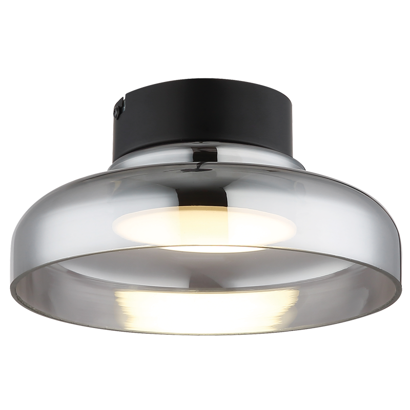 LED, Metal Ceiling Fitting with Smoke Colour Glass and PC Diffuser (CF617 COOL)