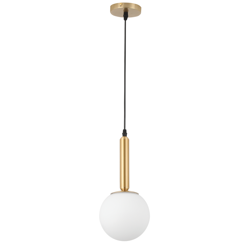 Metal and White Glass Pendant (PEN154 BRASS)