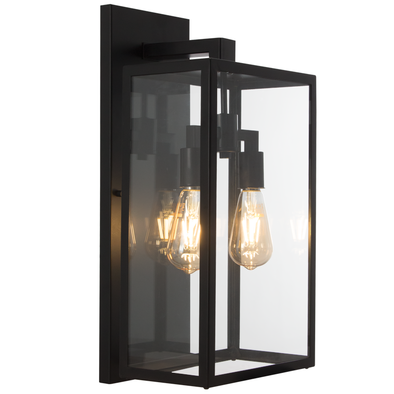 Metal with Clear Glass, IP54 (L626 BLACK)