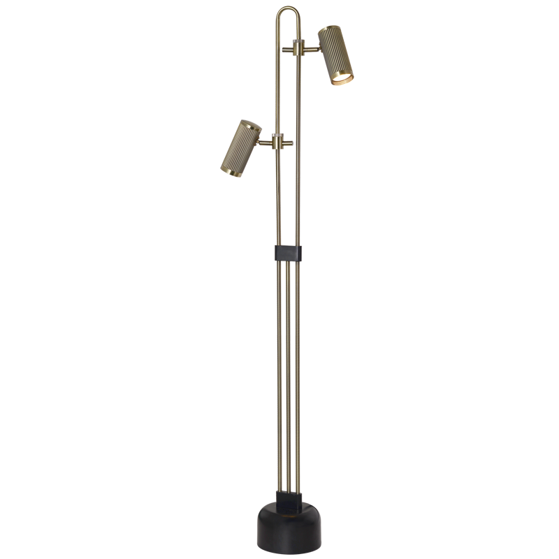 Metal Standing Lamp with Adjustable Heads (SL440 BK/GD)