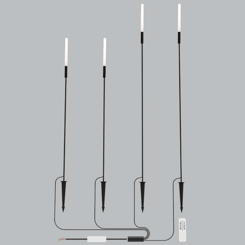 4 Piece Garden Spike Kit with Remote Control, IP65 (GS023 BLACK)