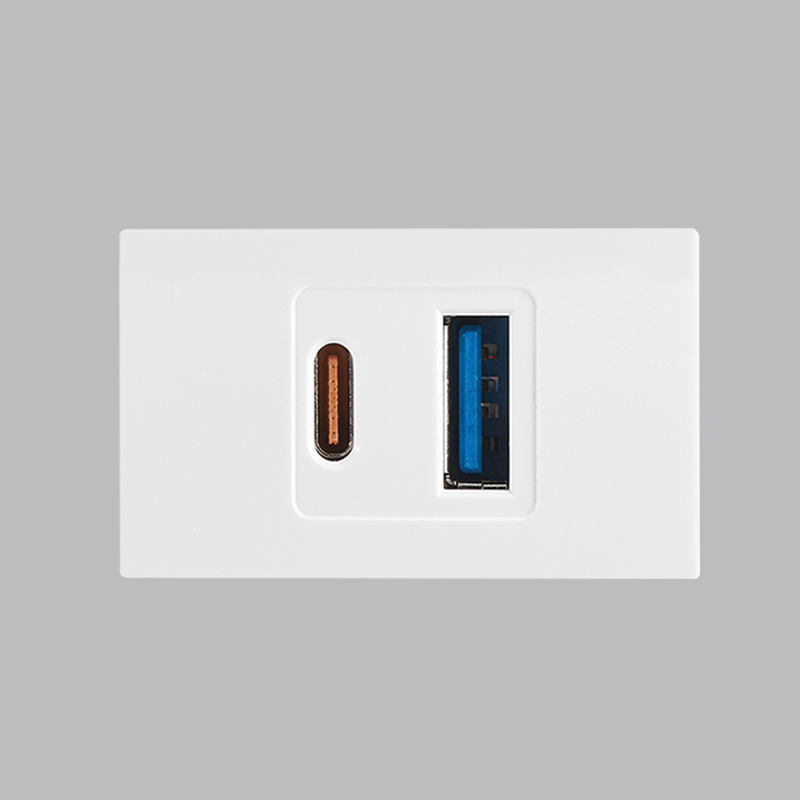 5V 3.4A USB Type A and C ( Single Module ) (ECP120 WHITE)