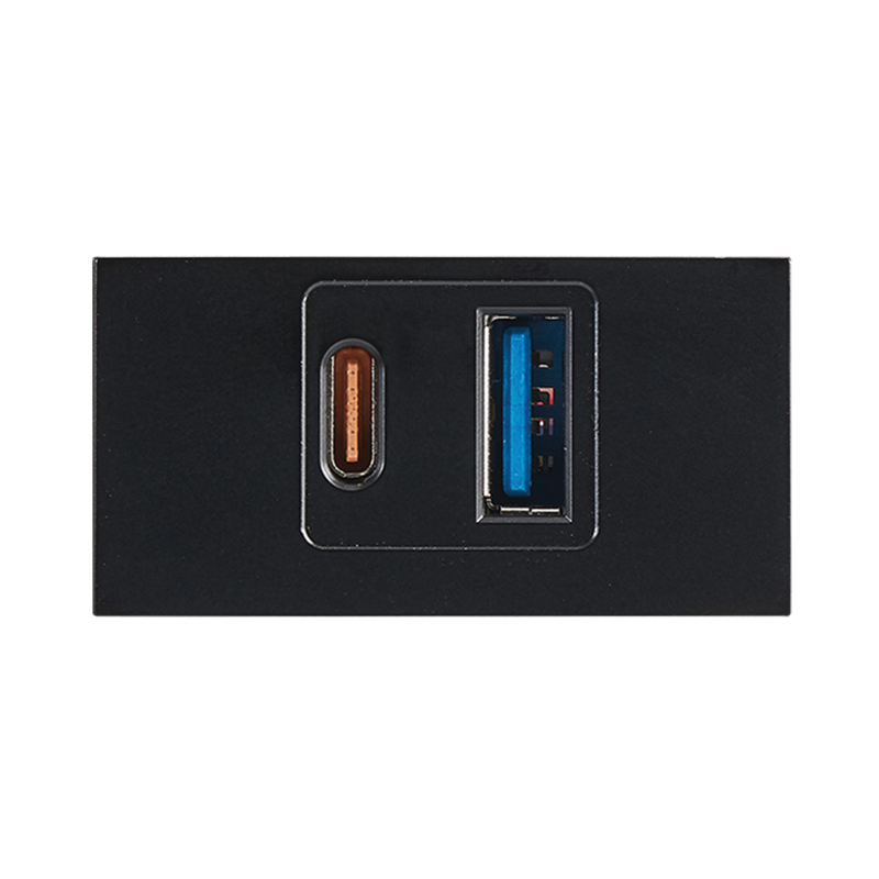 5V 3.4A USB Type A and C ( Single Module ) (ECP170 BLACK)