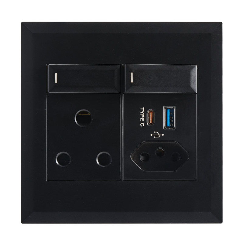 16A RSA Socket, Slim RSA Socket with Switches (EPL284 BLACK)