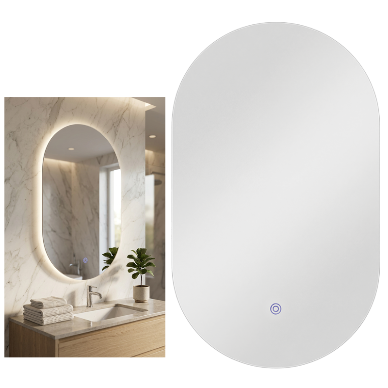 Oval Mirror with On / Off Mirror Touch Switch (ML069 LED)