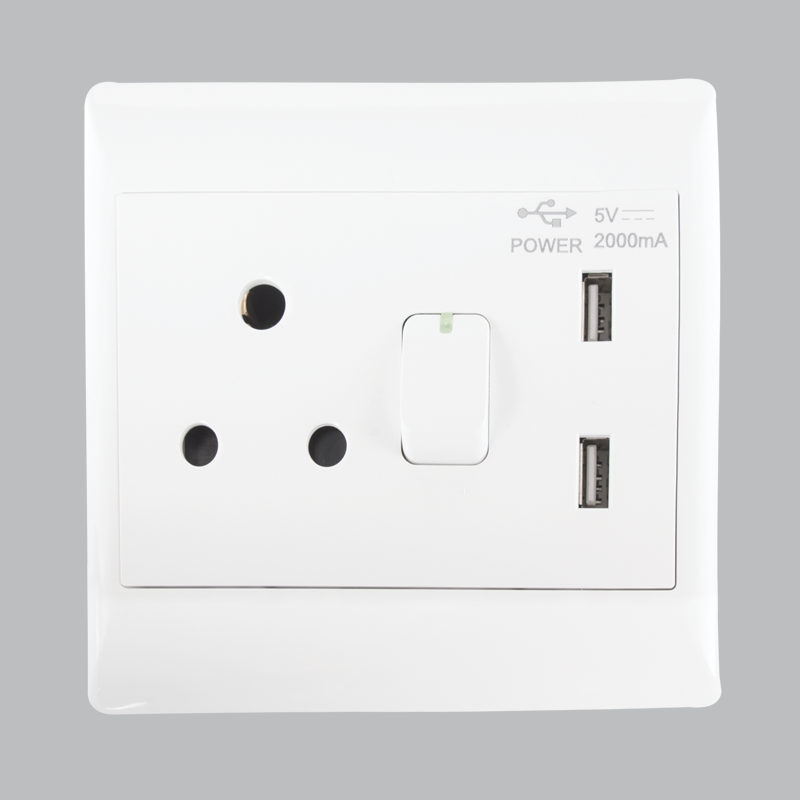 16 AMP Plug + 2 USB – 4 X 4 (EPL323 WHITE)