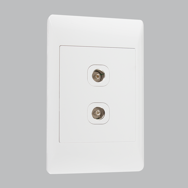 Double TV Socket – 2 X 4 (ESW035 WHITE)