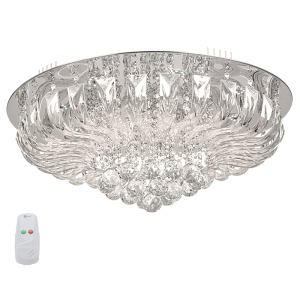 LED, Metal Ceiling Fitting with Glass and Crystals (CF010/12 CHROME)