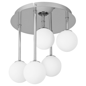 Polished Chrome with White Glass (CF015/5 CHROME)